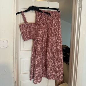 Pink Floral Dot Two-Piece Set